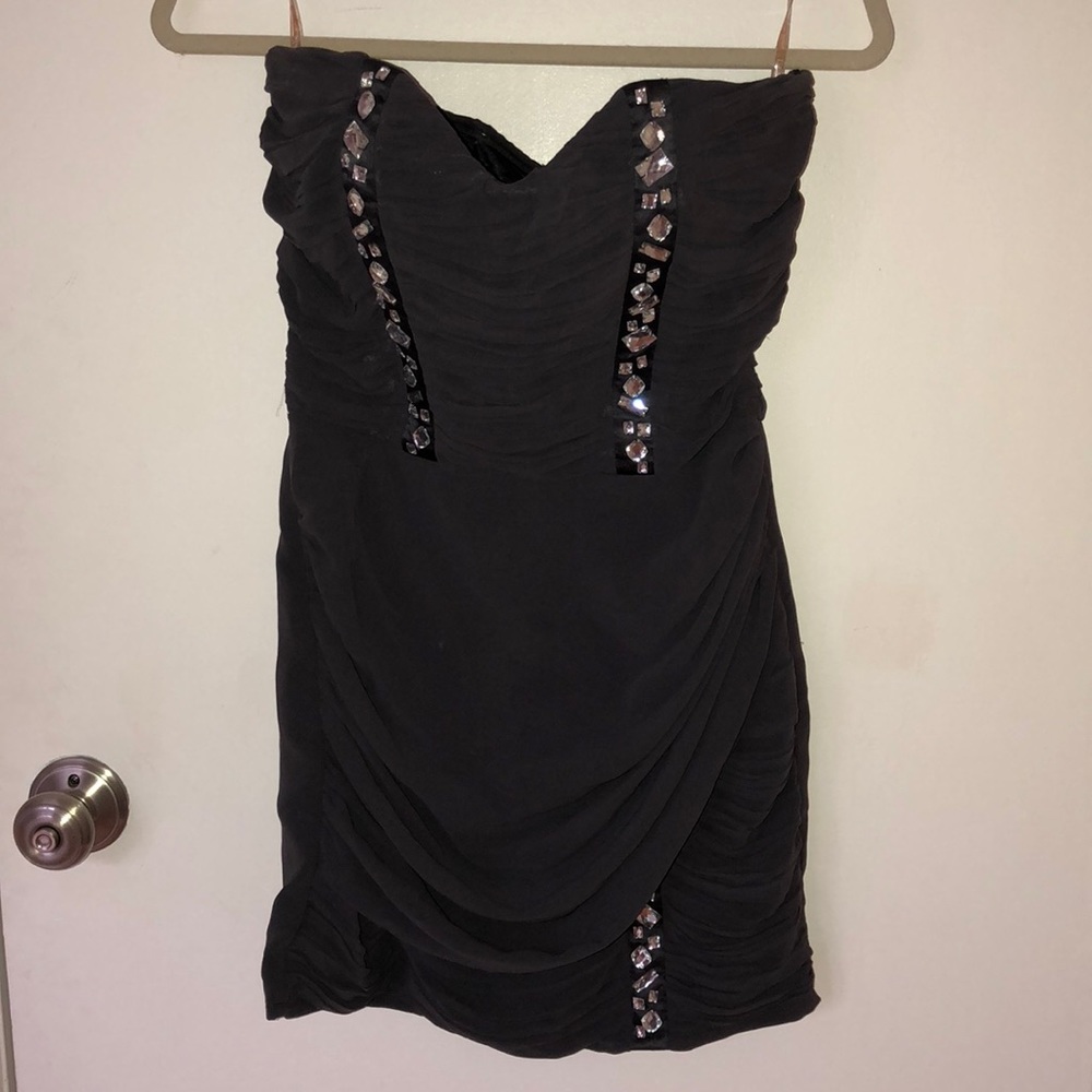 Lipsy grey mini dress with rhinestones size 6